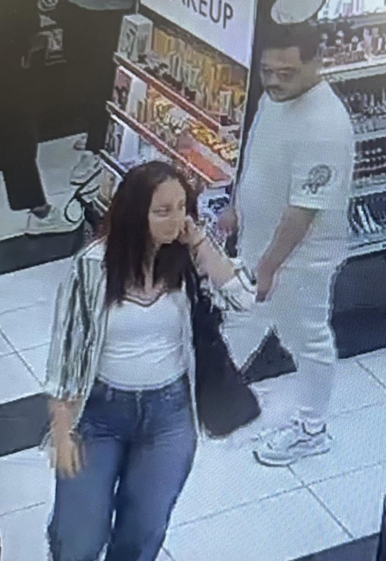 male and female in store. 
