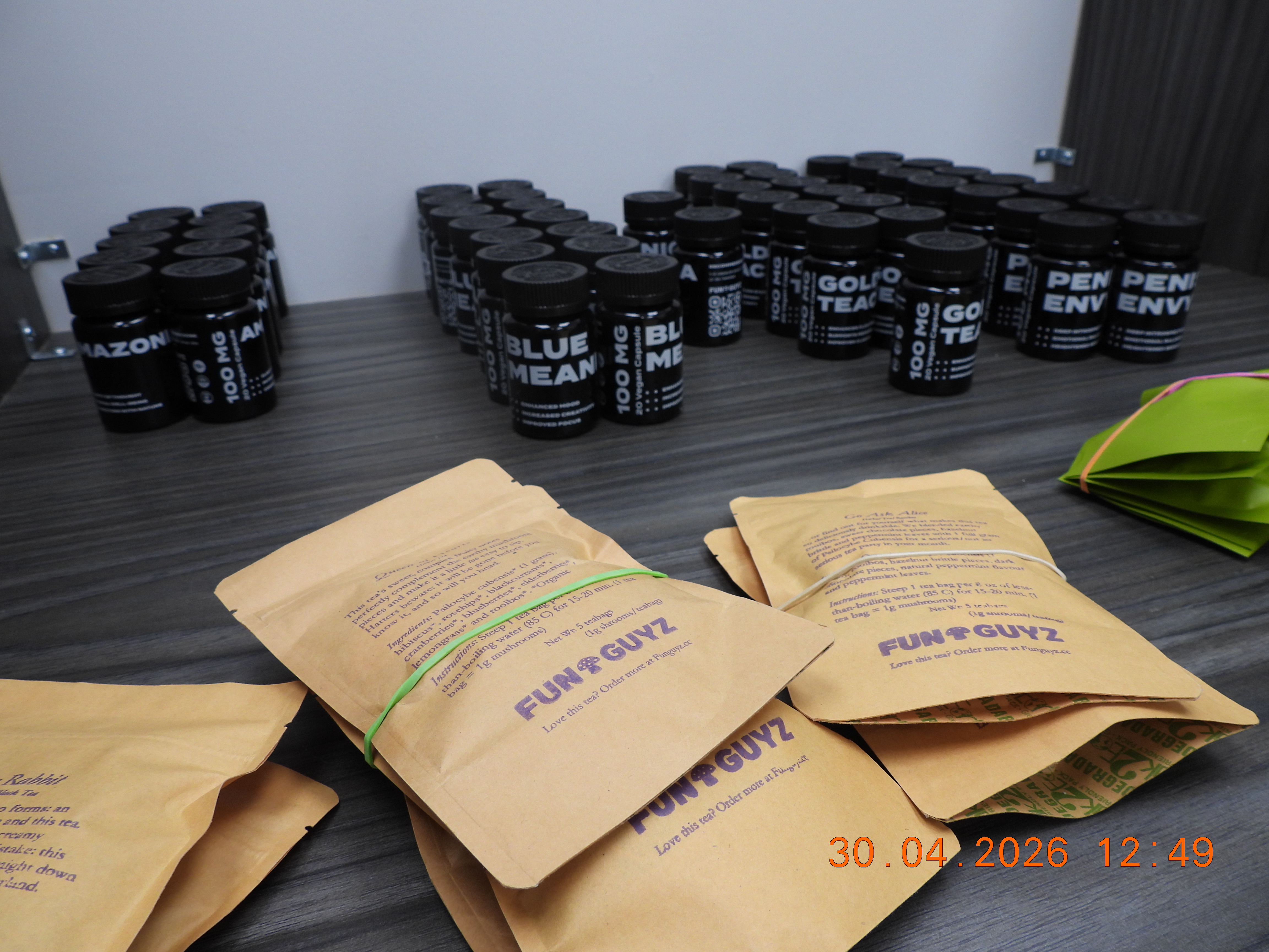 Seized property as a result of a search warrant at a Cambridge business. 
