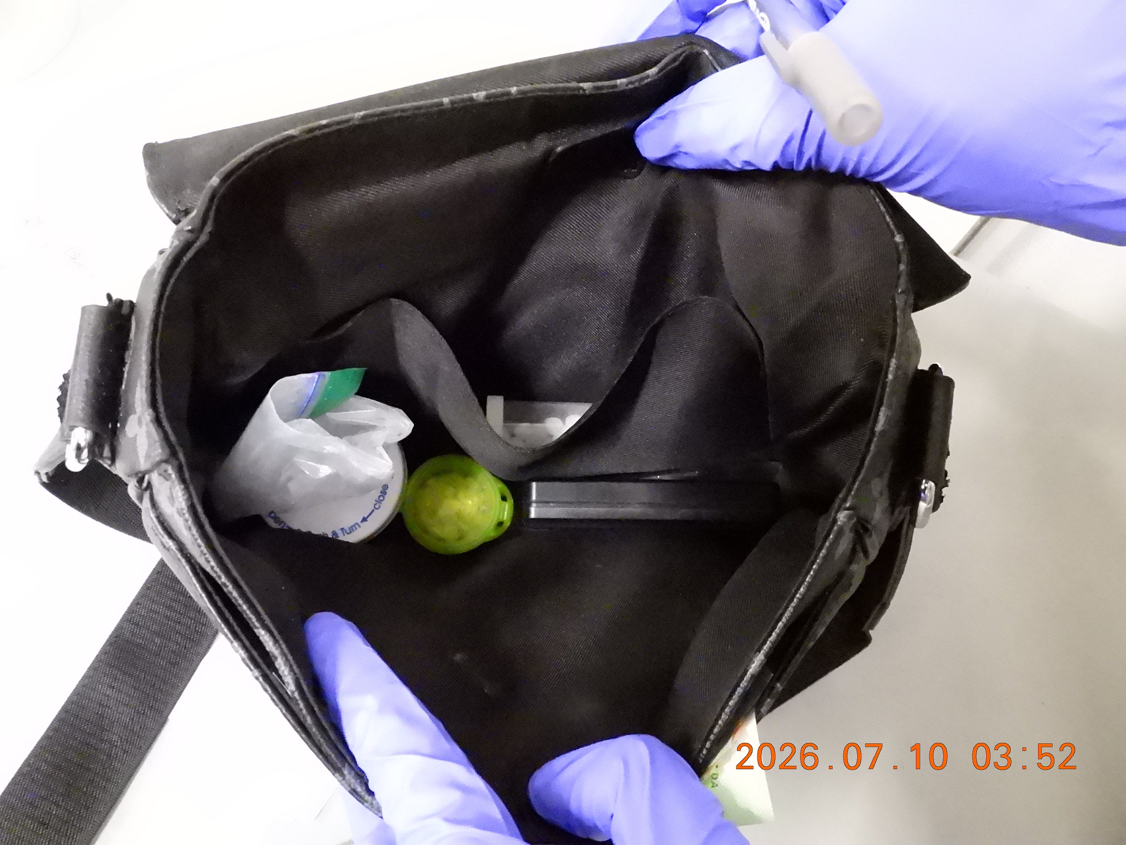 Seized evidence as part of the ongoing investigation.