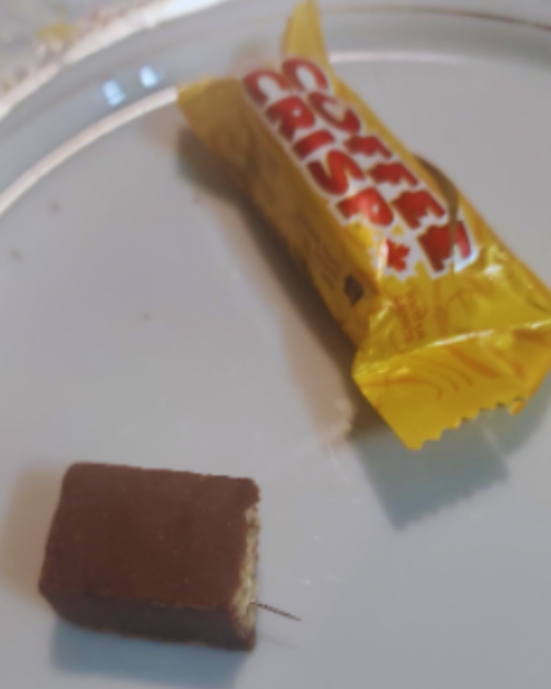 Small pin nail located in chocolate bar in Kitchener.