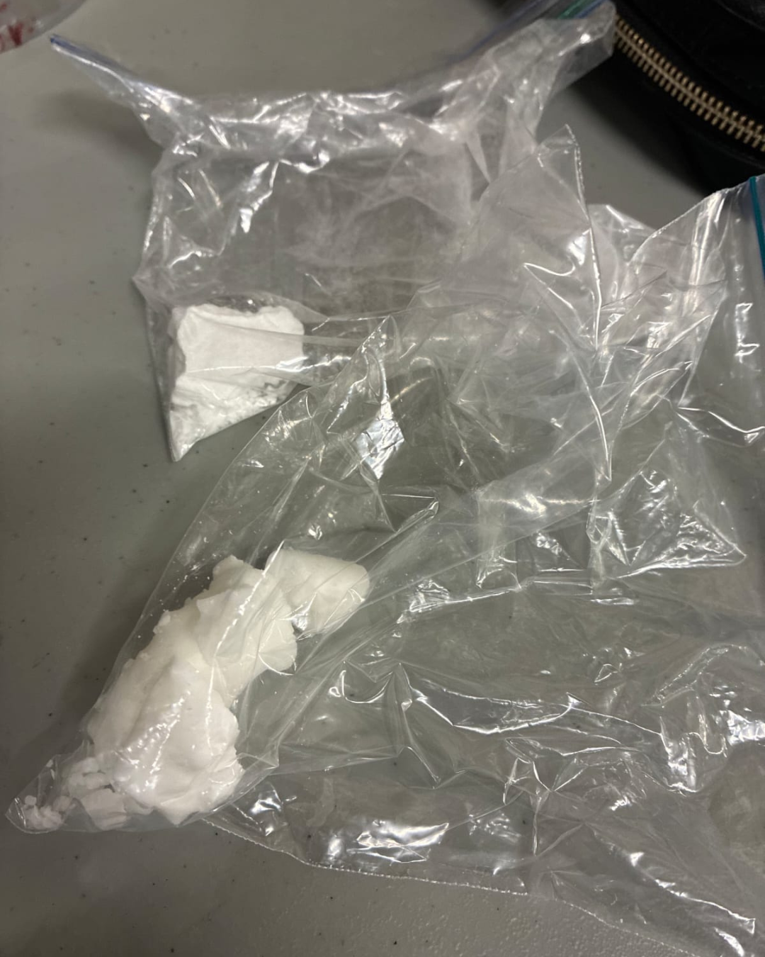 Seized suspected cocaine.