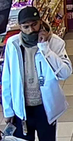 Male wearing white jacket