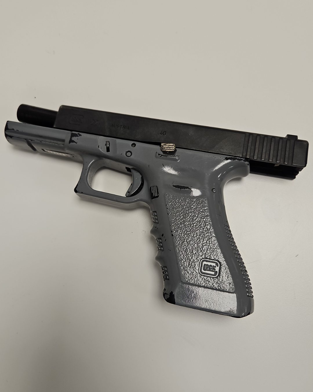 Seized loaded firearm.