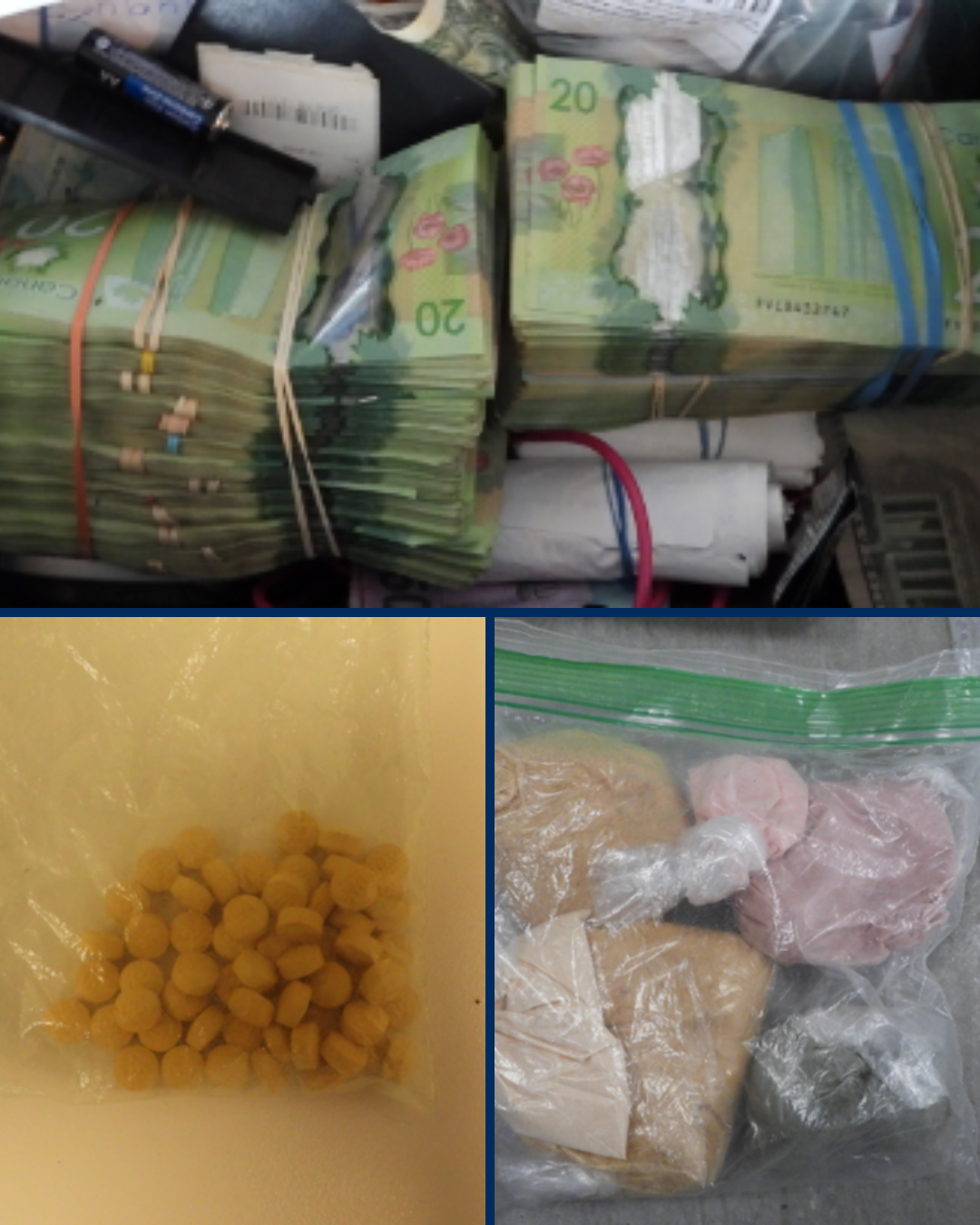 image of various drugs and seized cash