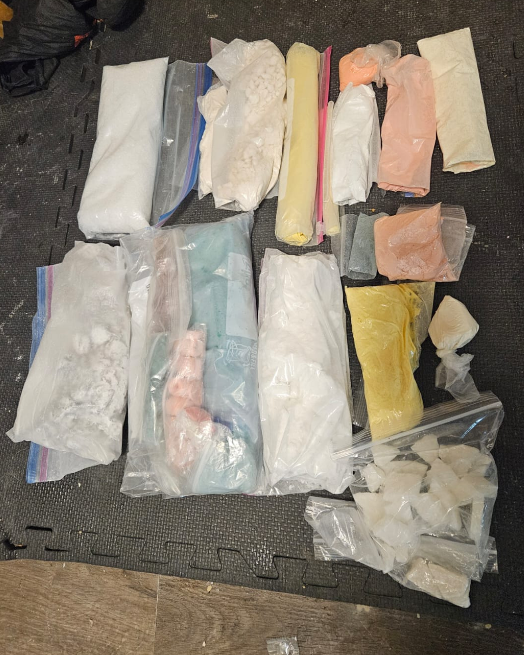 Seized suspect drugs as part of an ongoing investigation. 