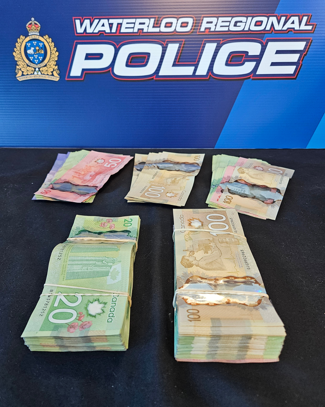 Seized cash as part of an ongoing investigation. 