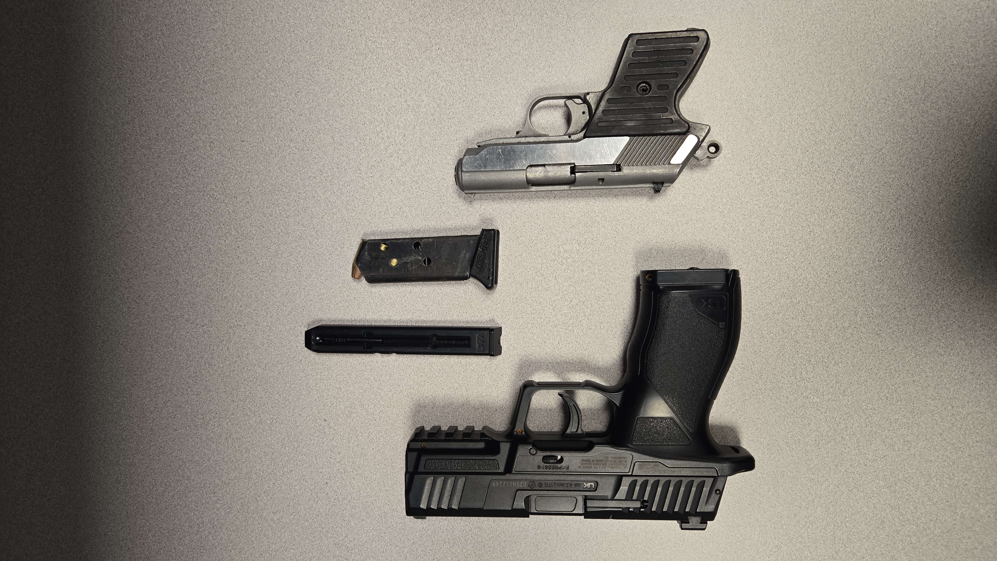 Seized evidence in relation to the weapons incident.