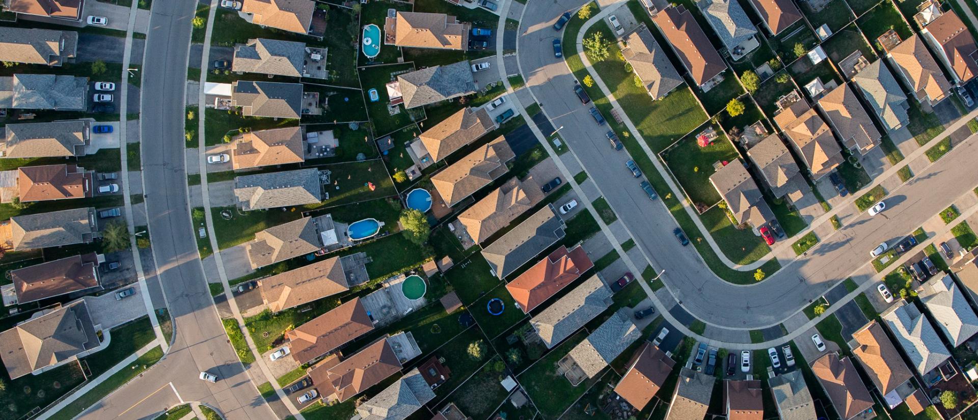 Aerial photo of subdivision. 
