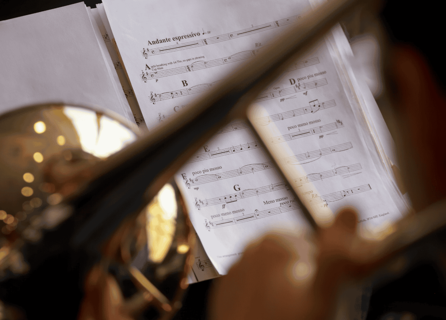 Trombone playing music